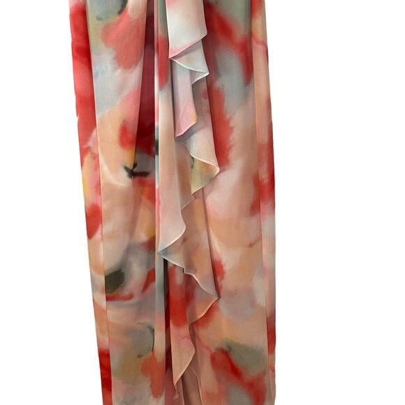 Boston Proper Waterfall Cap Sleeve Flowy Maxi Dress Pink Blue Green Womens 2 - Picture 5 of 10